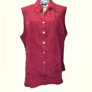 NWT! Apparenza red plum sleeveless button top women’s 2X